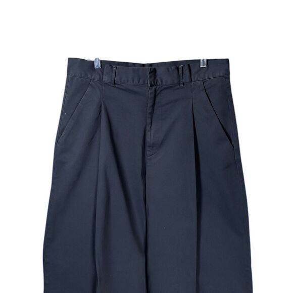 Zara Women's Pants Blue High Waisted Stretch Pleated Wide Leg Chinos Trousers XL - Picture 5 of 9